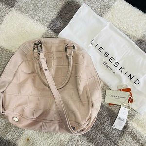 Liebeskind Berlin handbag - leather suede, pale pink